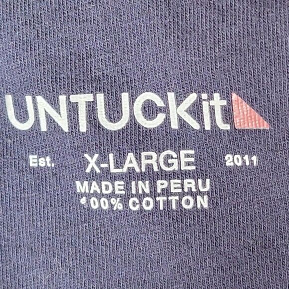 Untuckit Lambert Shirt Mens XL Crew Neck Long Sleeve Pullover Blue Casual Stripe - Picture 6 of 11